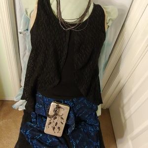 Fun black knit tank